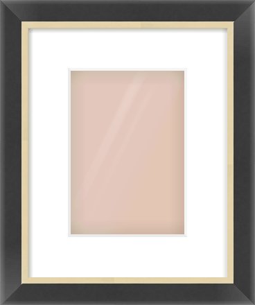 Black/Gold Flat Frame for 148 × 210mm artwork, with Smooth White Single Mount