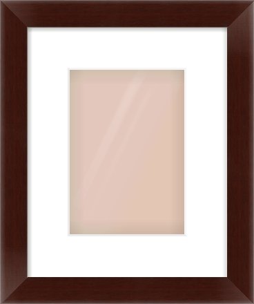 Brown Flat Frame for 148 × 210mm artwork, with Smooth White Single Mount