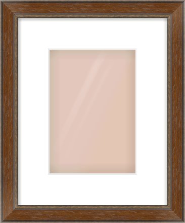 Walnut / Pewter Reverse Frame for 148 × 210mm artwork, with Smooth White Single Mount