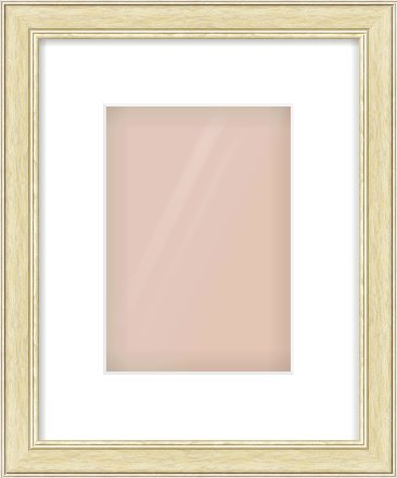 Ivory Reverse Frame for 148 × 210mm artwork, with Smooth White Single Mount