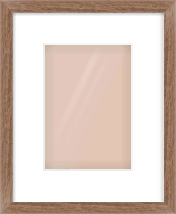 Walnut Flat Frame for 148 × 210mm artwork, with Smooth White Single Mount