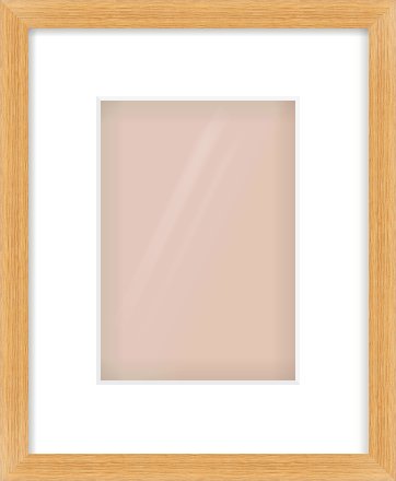 Oak Veneer Flat Frame for 148 × 210mm artwork, with Smooth White Single Mount