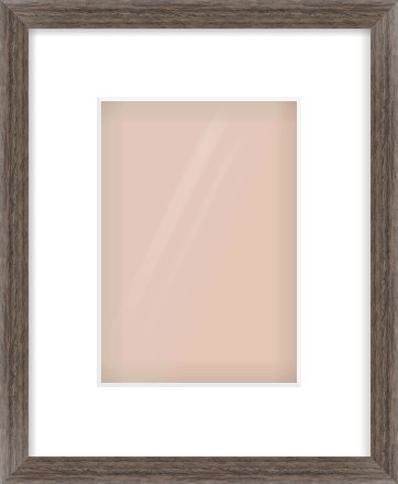 Dark Walnut Flat Frame for 148 × 210mm artwork, with Smooth White Single Mount