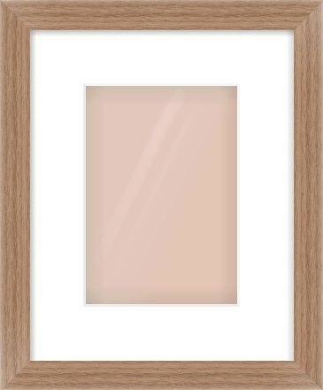 Walnut Flat Frame for 148 × 210mm artwork, with Smooth White Single Mount