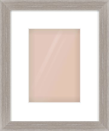 Grey Flat Frame for 148 × 210mm artwork, with Smooth White Single Mount