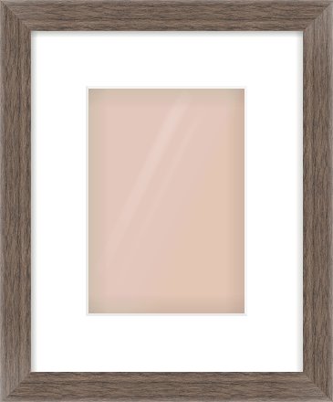 Dark Walnut Flat Frame for 148 × 210mm artwork, with Smooth White Single Mount