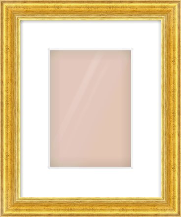 Gold Reverse Frame for 148 × 210mm artwork, with Smooth White Single Mount
