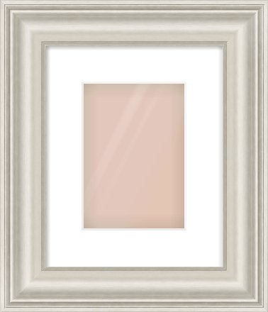 Silver Scoop Frame for 148 × 210mm artwork, with Smooth White Single Mount
