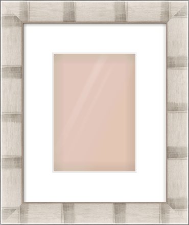 Silver Flat Frame for 148 × 210mm artwork, with Smooth White Single Mount