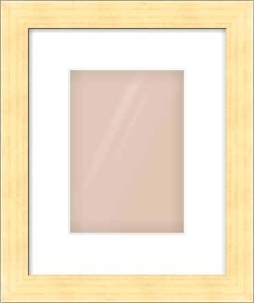 Gold Face, Black Sides Flat Frame for 148 × 210mm artwork, with Smooth White Single Mount