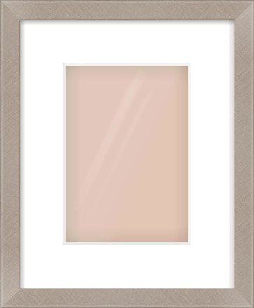 Silver & Black Sided Flat Frame for 148 × 210mm artwork, with Smooth White Single Mount