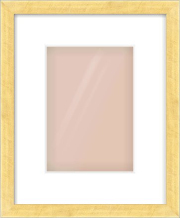 Brushed Gold with Black Sides Flat Frame for 148 × 210mm artwork, with Smooth White Single Mount
