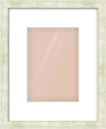 Champagne Flat Frame for 148 × 210mm artwork, with Smooth White Single Mount