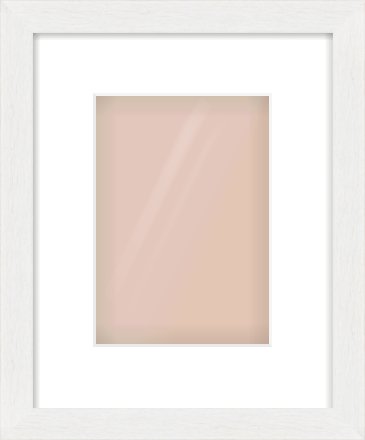 White Stain Flat Frame for 148 × 210mm artwork, with Smooth White Single Mount