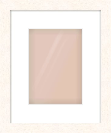 Ivory Flat Frame for 148 × 210mm artwork, with Smooth White Single Mount