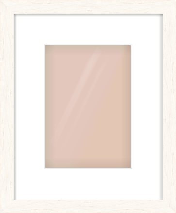 Ivory Flat Frame for 148 × 210mm artwork, with Smooth White Single Mount