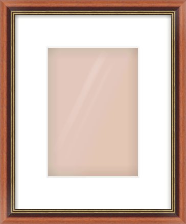 Brown Spoon Frame for 148 × 210mm artwork, with Smooth White Single Mount
