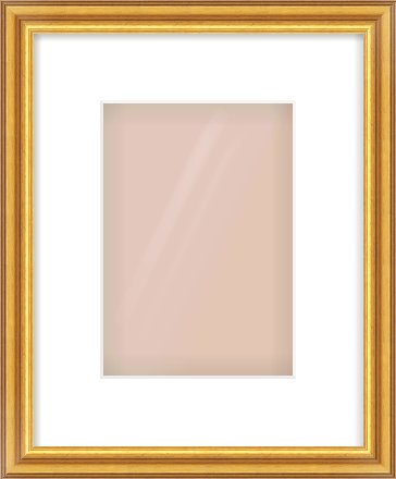 Gold Reverse Frame for 148 × 210mm artwork, with Smooth White Single Mount