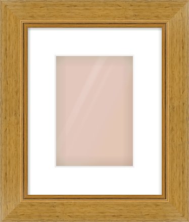 Gold Flat Frame for 148 × 210mm artwork, with Smooth White Single Mount