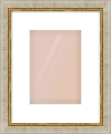 Silver Foil Flat Frame for 148 × 210mm artwork, with Smooth White Single Mount
