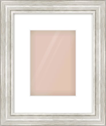 Silver Scoop Frame for 148 × 210mm artwork, with Smooth White Single Mount
