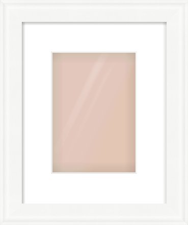 White Scoop Frame for 148 × 210mm artwork, with Smooth White Single Mount