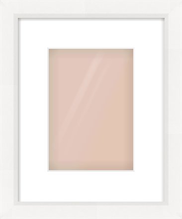 White Beveled Frame for 148 × 210mm artwork, with Smooth White Single Mount