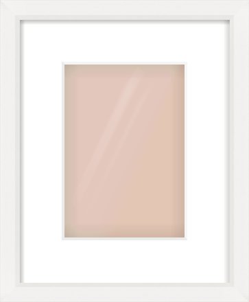 White Beveled Frame for 148 × 210mm artwork, with Smooth White Single Mount
