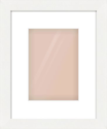 White Flat Frame for 148 × 210mm artwork, with Smooth White Single Mount