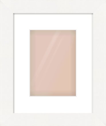 White Flat Frame for 148 × 210mm artwork, with Smooth White Single Mount