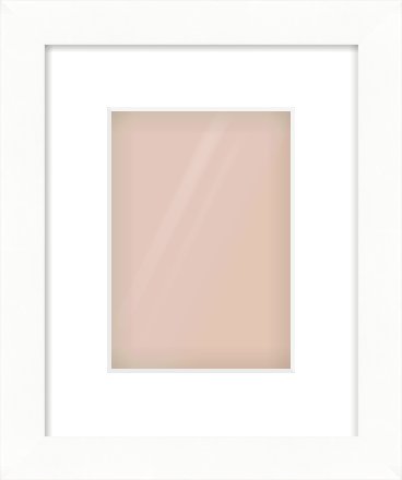 White Bevel Frame for 148 × 210mm artwork, with Smooth White Single Mount