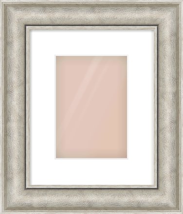 Silver Scoop Frame for 148 × 210mm artwork, with Smooth White Single Mount