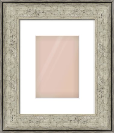 Silver Flat Frame for 148 × 210mm artwork, with Smooth White Single Mount
