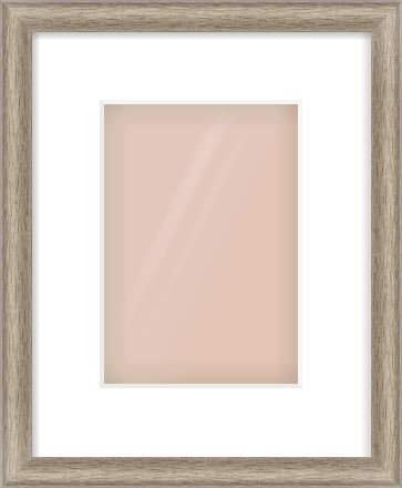 Silver Cushion Frame for 148 × 210mm artwork, with Smooth White Single Mount