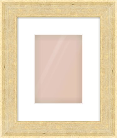 Gold Flat Frame for 148 × 210mm artwork, with Smooth White Single Mount