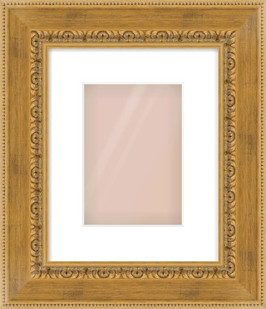 Gold Reverse Frame for 148 × 210mm artwork, with Smooth White Single Mount