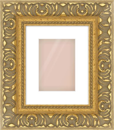 Gold Reverse Frame for 148 × 210mm artwork, with Smooth White Single Mount
