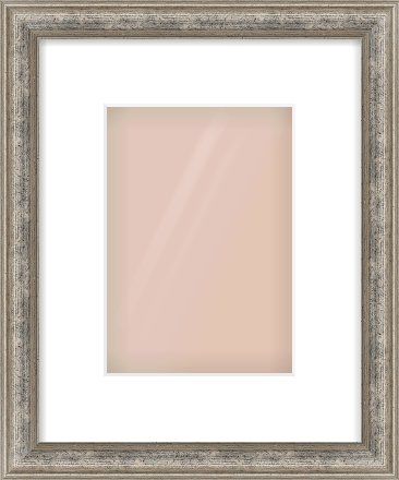 Silver Dome Frame for 148 × 210mm artwork, with Smooth White Single Mount