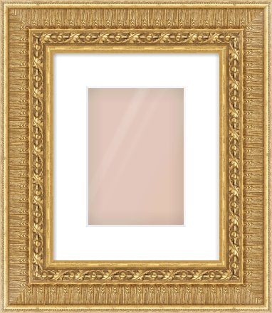 Gold Reverse Frame for 148 × 210mm artwork, with Smooth White Single Mount