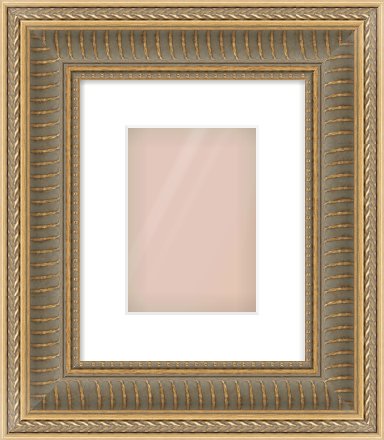Gold Spoon Frame for 148 × 210mm artwork, with Smooth White Single Mount