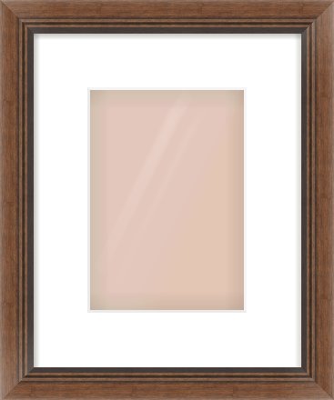 Brown Flat Frame for 148 × 210mm artwork, with Smooth White Single Mount