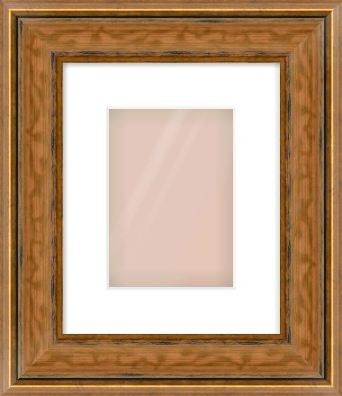 Gold Scoop Frame for 148 × 210mm artwork, with Smooth White Single Mount