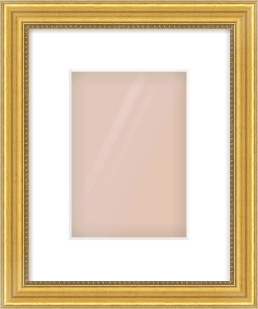 Gold Spoon Frame for 148 × 210mm artwork, with Smooth White Single Mount