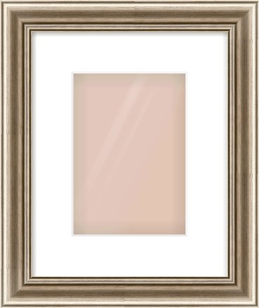 Silver Cushion Frame for 148 × 210mm artwork, with Smooth White Single Mount