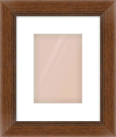Brown Flat Frame for 148 × 210mm artwork, with Smooth White Single Mount