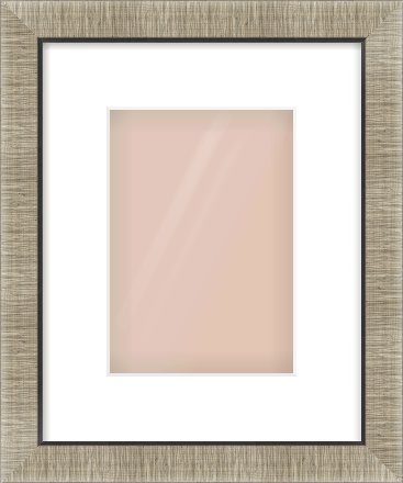 Silver & Black Sided Flat Frame for 148 × 210mm artwork, with Smooth White Single Mount