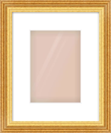 Gold Reverse Frame for 148 × 210mm artwork, with Smooth White Single Mount