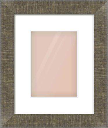 Brushed Pewter Flat Frame for 148 × 210mm artwork, with Smooth White Single Mount