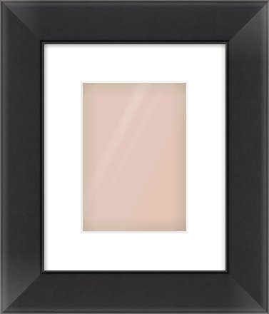 Black Flat Frame for 148 × 210mm artwork, with Smooth White Single Mount