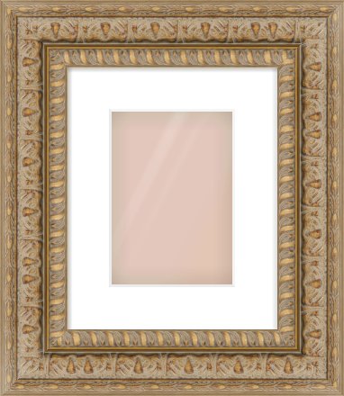 Gold Reverse Frame for 148 × 210mm artwork, with Smooth White Single Mount
